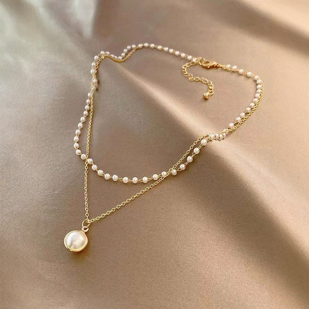 Double-layer Pearl Necklace Female Niche Design