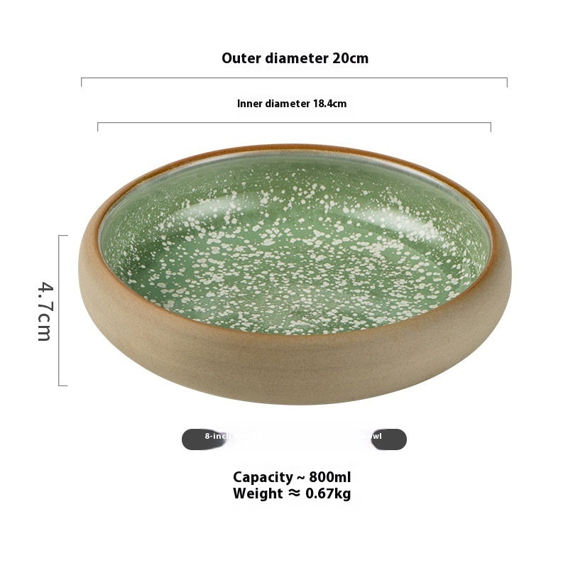 Creative Japanese Ceramic Disc Household Salad Daily Plate