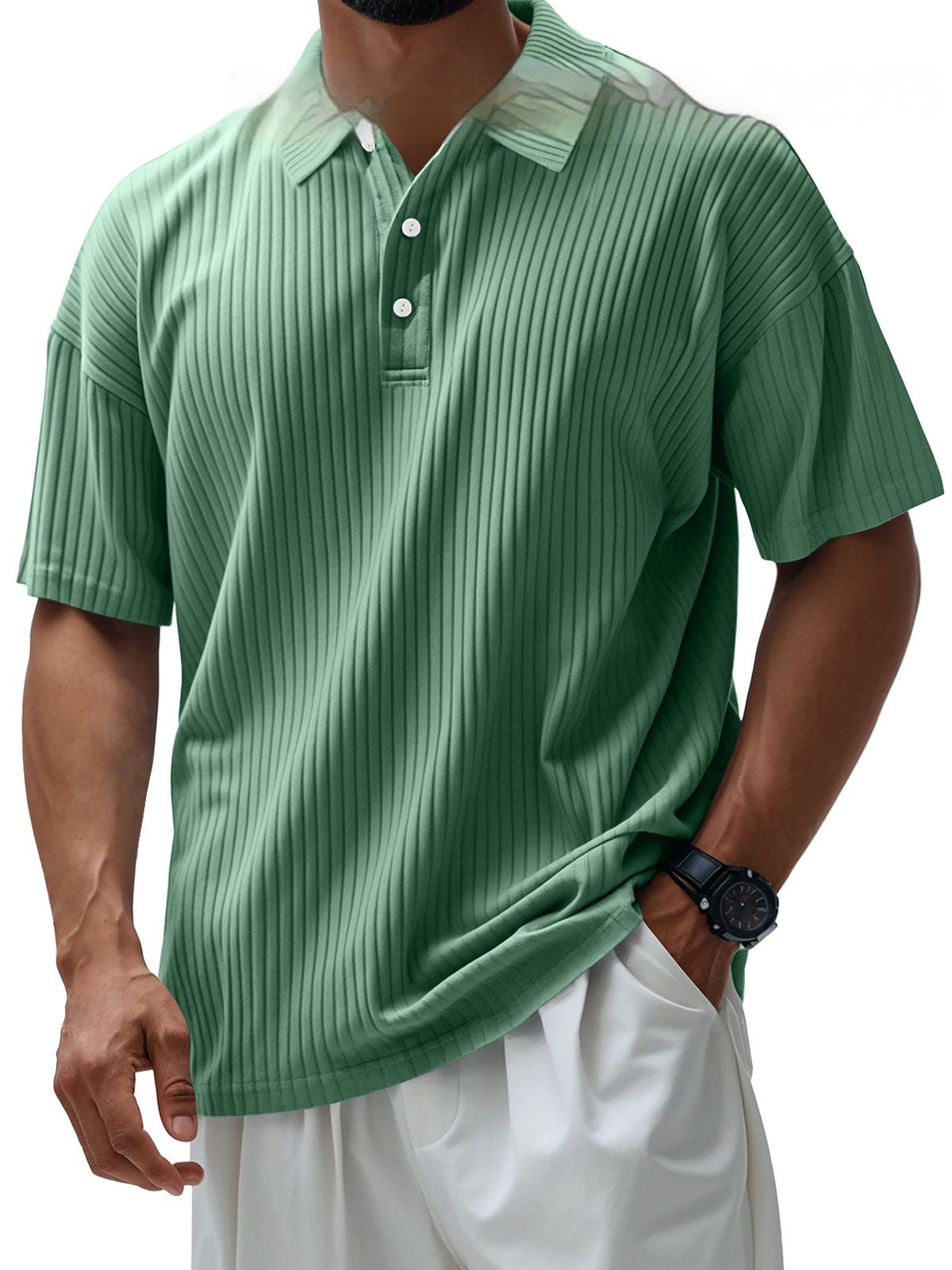 Printed Men's Loose Trendy Short Sleeve Lapel Shirt