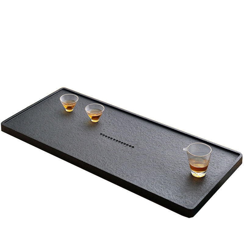 Natural Tray Home Office Black Gold Stone Kung Fu Tea Set