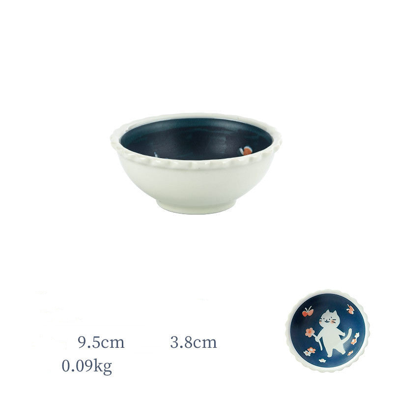 Fashion Tao Quju Cartoon Cute Dinner Plate Dish Cat Pattern