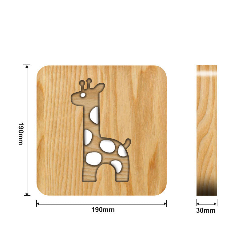 Giraffe Wooden Night Light