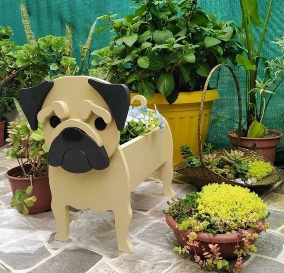 Dog Keeper Flower Pot Pet Potted Garden Decoration