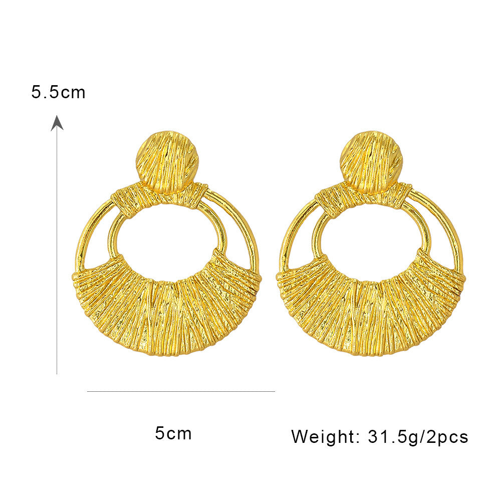 Geometric Texture Earrings Electroplated Alloy Earrings