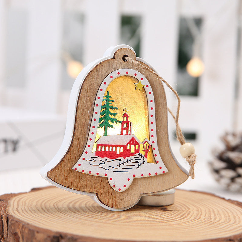 Christmas Decorations Wooden House Pendant