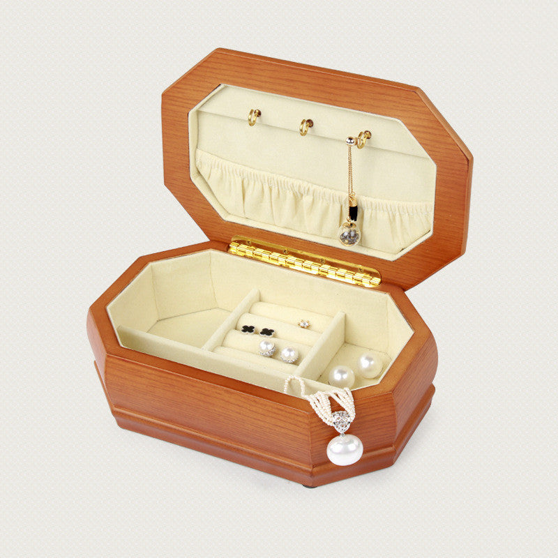 Jewelry Storage Box Solid Wood Octagonal Wood