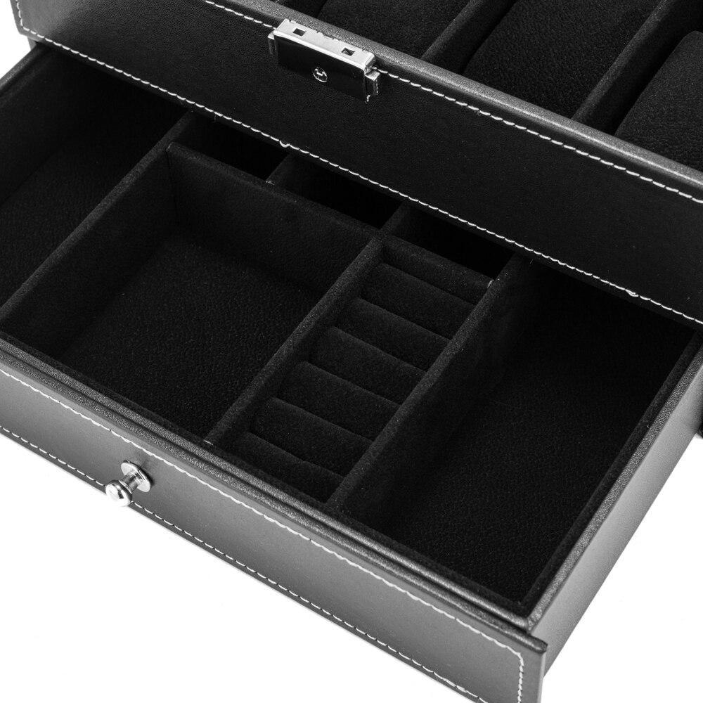 Double-layer 20-digit Black Velvet Watch Box