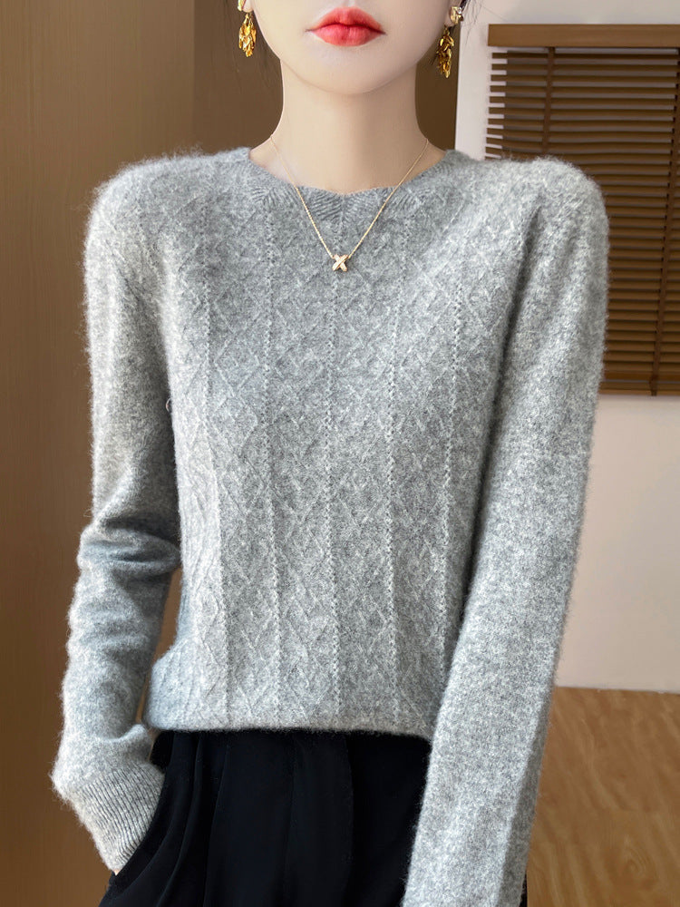 Front Line Ready-made Garments Round Neck Woolen Sweater Autumn And Winter Fashion Twisted Flower