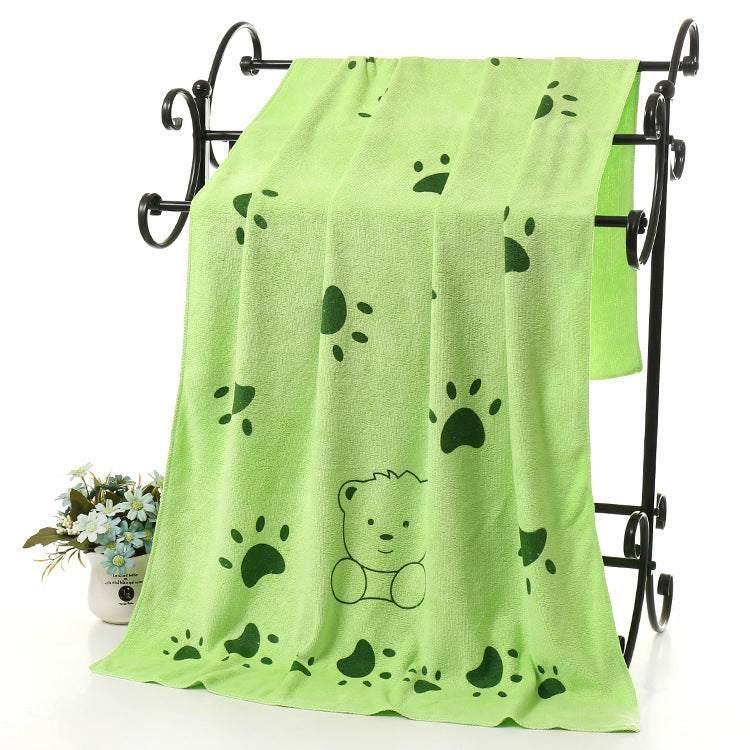 Soft Absorbent Cartoon Print Embossed Bath Towel