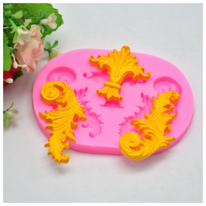 Flower vine embossed cake silicone mold