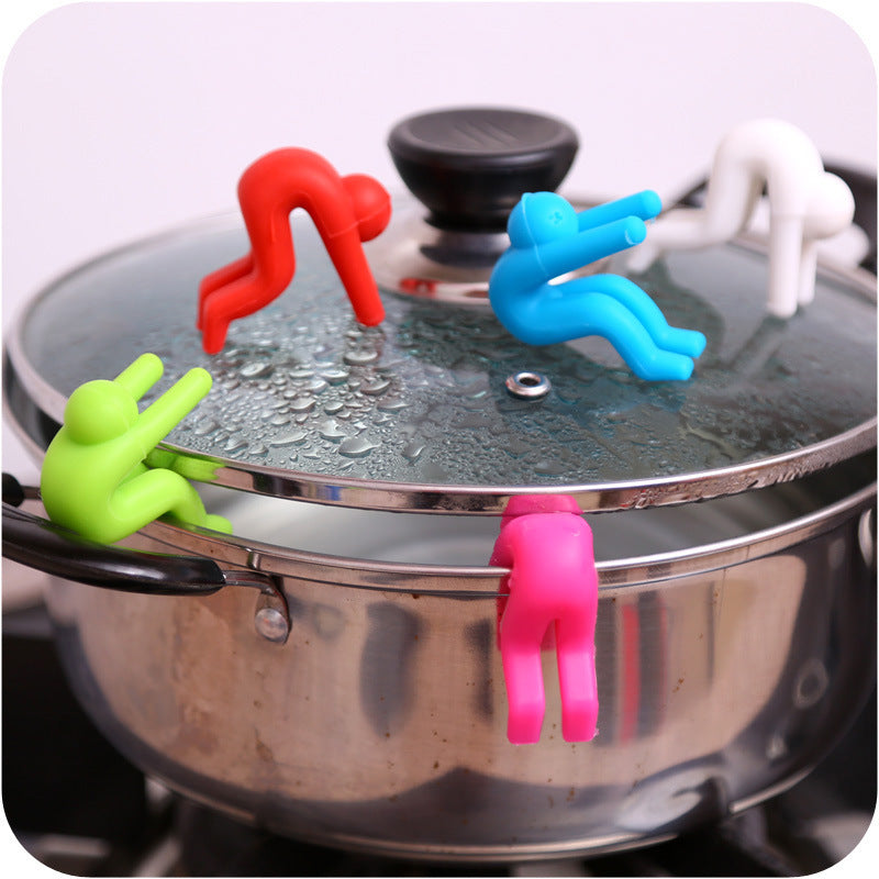 People raise the lid anti overflow device for kitchen pot soup pot with heightening device prevent silicone pot rack