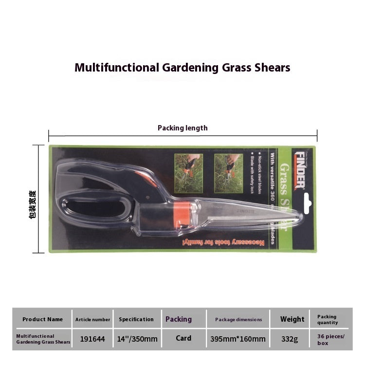 Multifunctional Rotatable Green Grass Shears Gardening Big Scissors