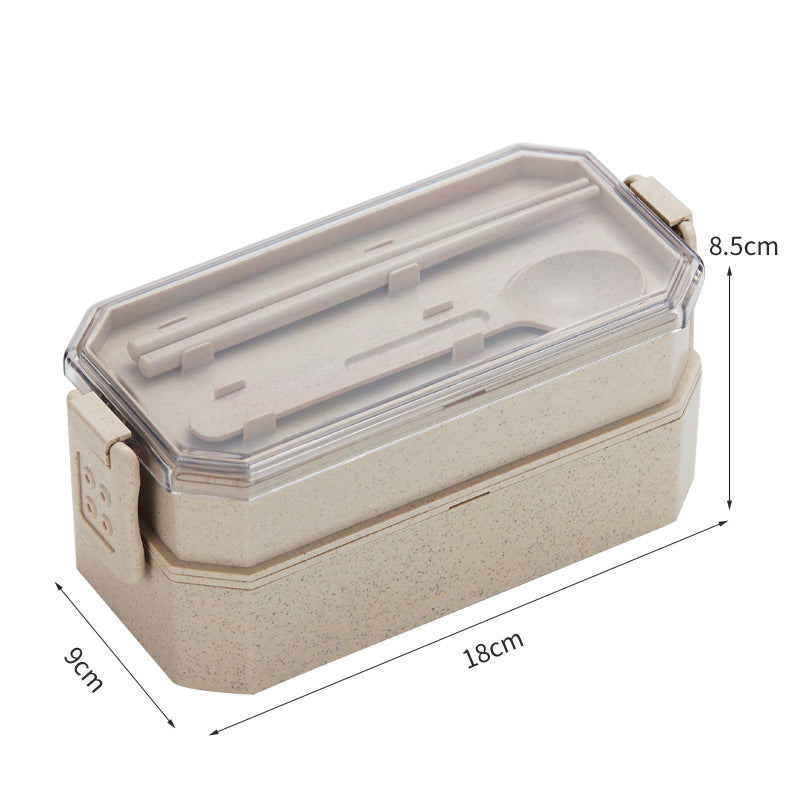 Wheat straw double-layer lunch box