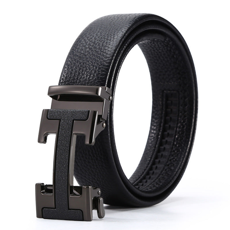 Men's Automatic Leather Buckle Business Belt