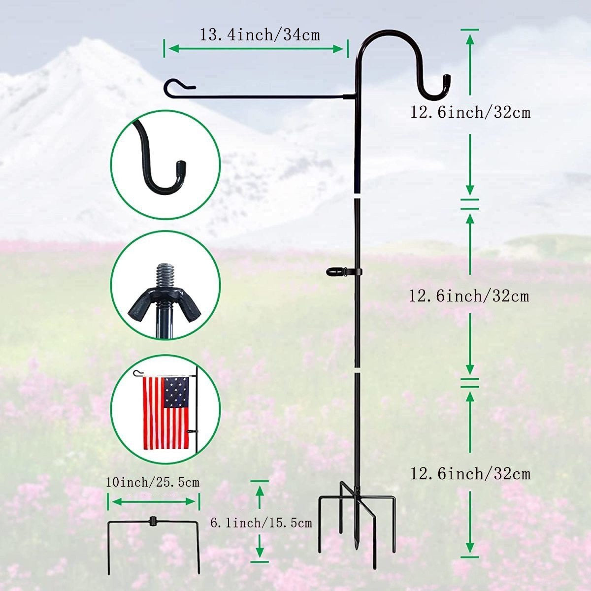 Garden Flag Stand Outdoor Courtyard Decoration