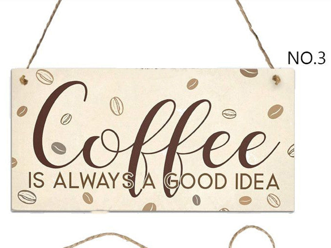 Coffee Signboard Wooden Hanging Sign