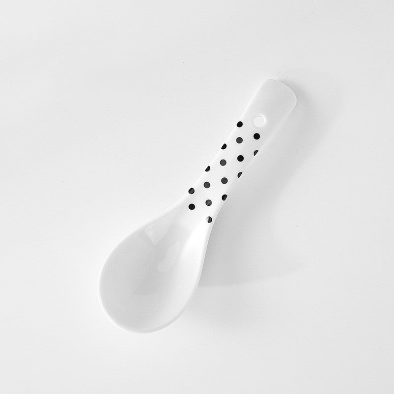 Home Fashion Ceramic Color Glaze Simple Spoon