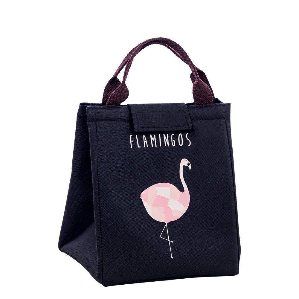 Waterproof portable aluminum case lunch bag Cartoon bird flower drop insulation bag Picnic cold insulation bag