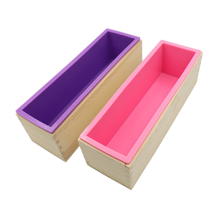 Nicole Silicone Soap Mold Rectangular Wooden Box with Flexible Liner for DIY Handmade Loaf Mould