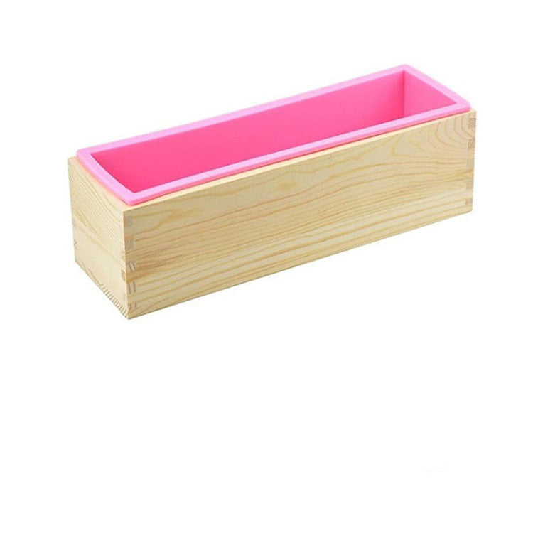 Nicole Silicone Soap Mold Rectangular Wooden Box with Flexible Liner for DIY Handmade Loaf Mould