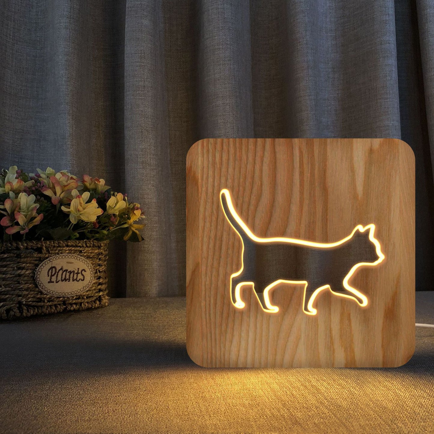 Cat Shape Christmas Night Light