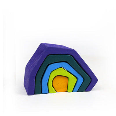 Children's solid wood rainbow blocks