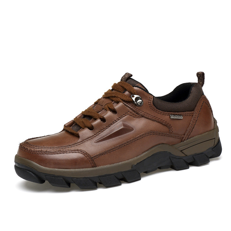 First coat cowhide outdoor hiking shoes