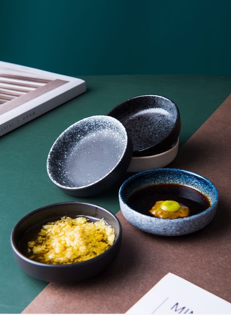 Creative Circular Japanese Seasoning Dish For Household Use