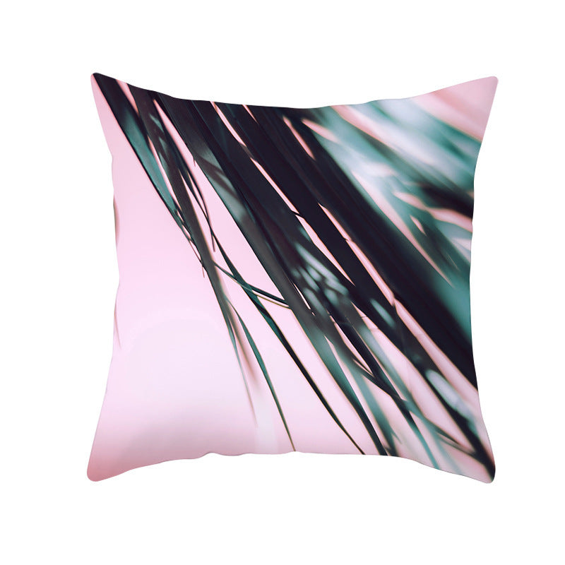 Light Tropical Plants Home Decor Peach Skin Fleece Pillowcase