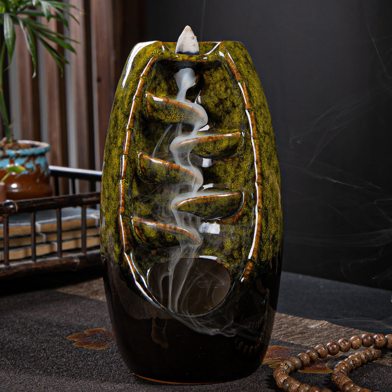 Ceramic Retro Stone Mill Back Flow Incense Creative Back Flow Incense Burner Ornaments