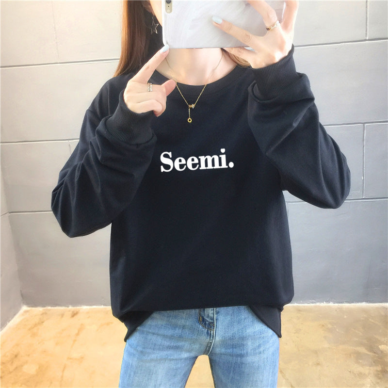 Thin Sweater Women's Round Neck Letter Jacket Plus Size Women's Clothing