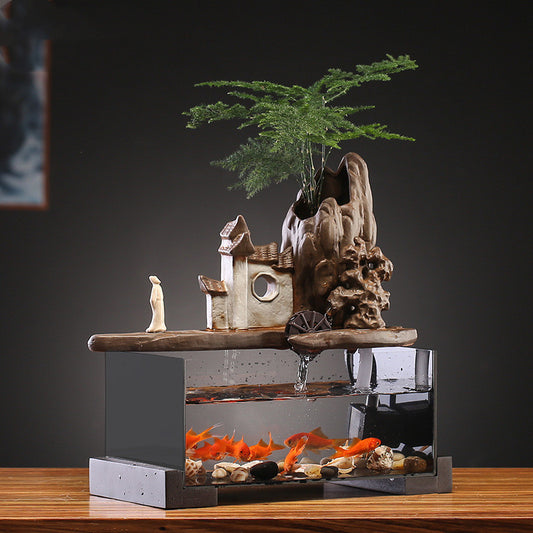 Flowing Water Ornament Circulating Small Fish Tank