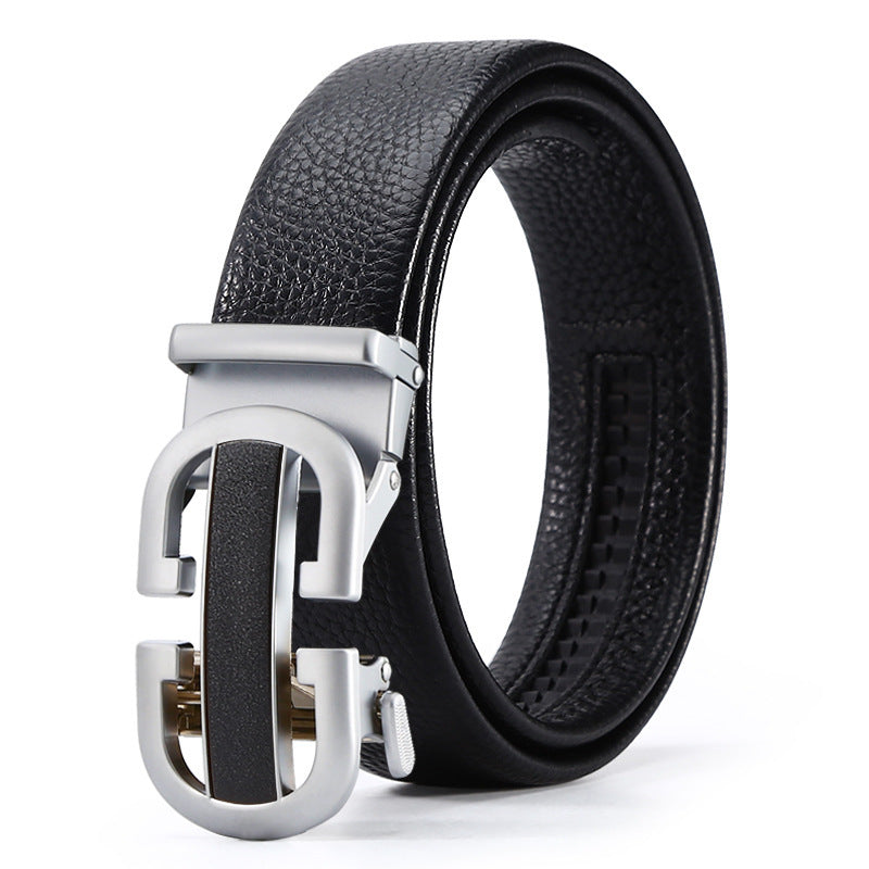 Men's Automatic Leather Buckle Business Belt