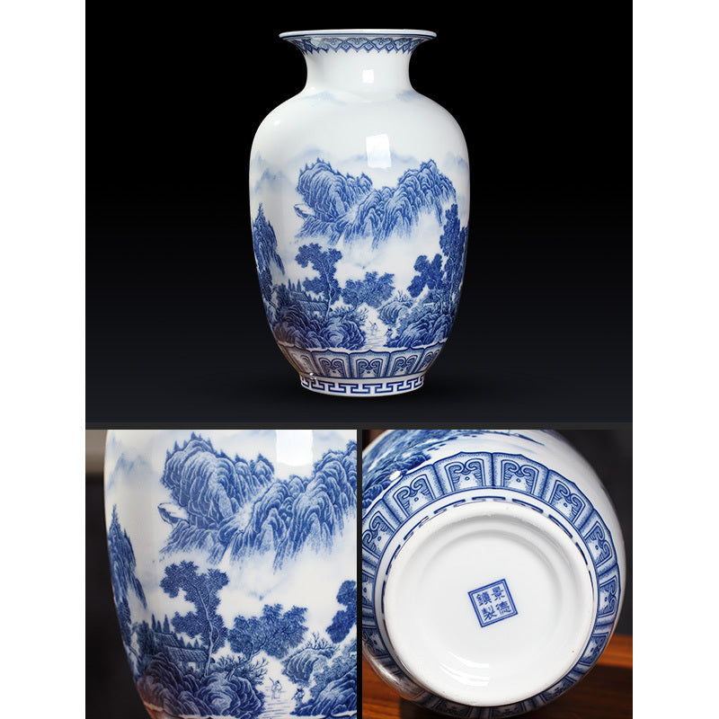 Blue And White Porcelain New Chinese Style Vase Ornament