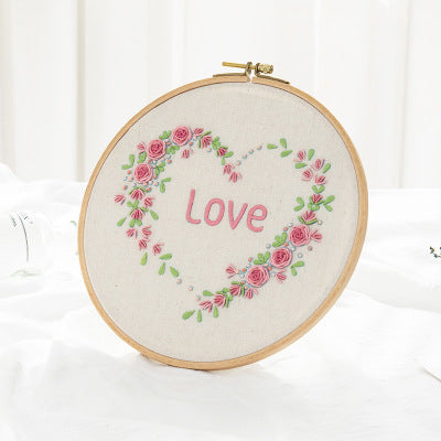 Hand Embroidered Diy Love Fabric Three-dimensional Ribbon Painting