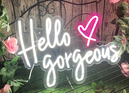 Neon Hello Gorgeous English Alphabet Decorative Luminous Words