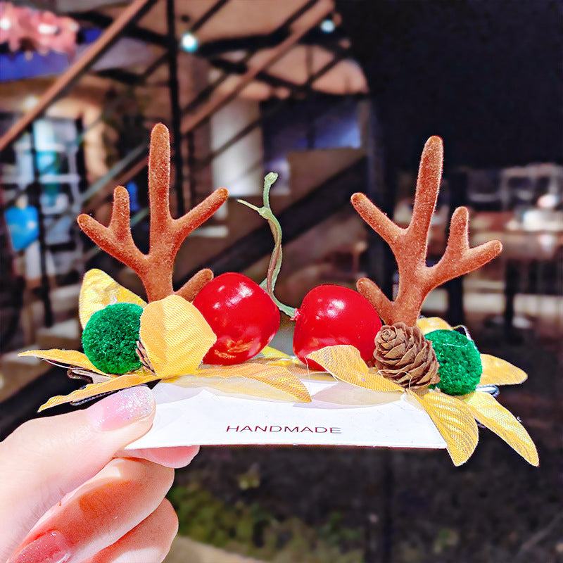 Christmas Hairpin Duck Clip Headdress Snowman Cute Antler Clip Hair Ornament