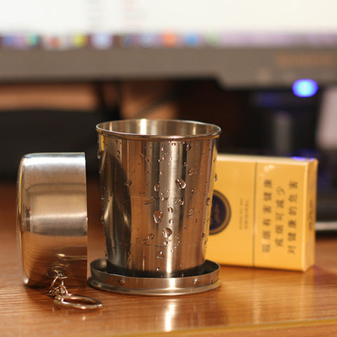 Stainless steel telescopic cup folding cup