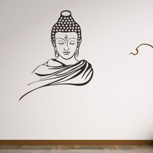 Living room buddhist wall sticker