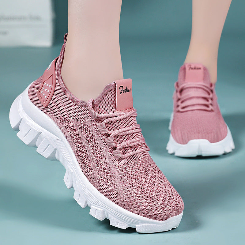 Women's Sneaker Breathable Running Thick Bottom Wear-resistant Casual Shoes