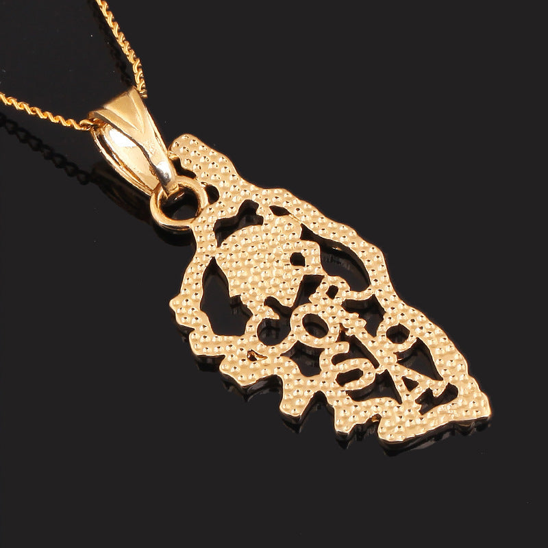 Map Pendant 18K Electroplated Gold Necklace