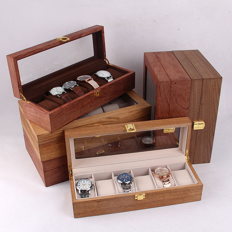 High-end clamshell wooden watch box