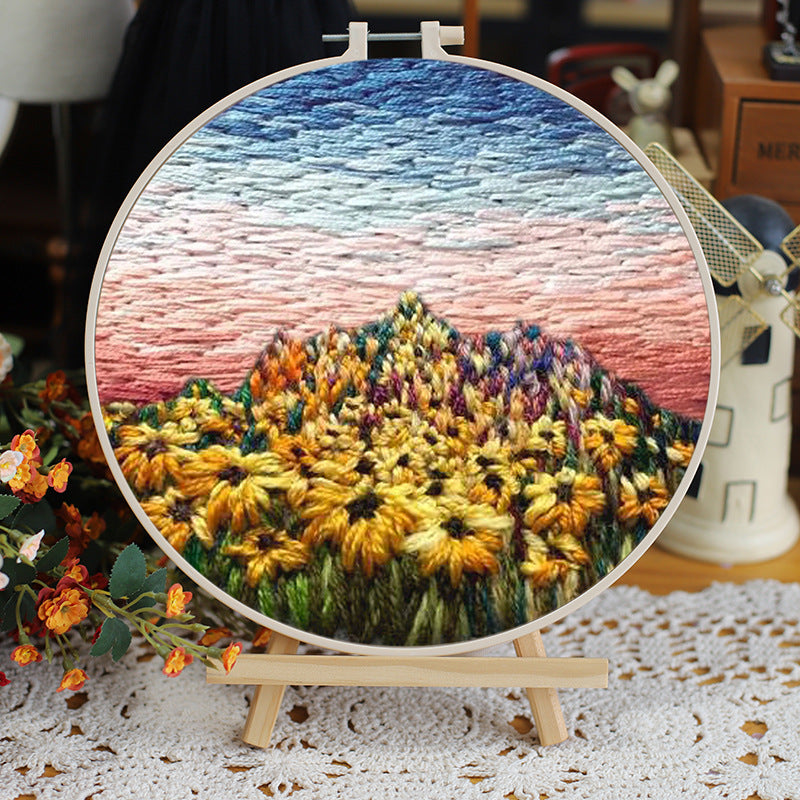 Landscape Handmade Embroidery Kit Creative Embroidery Diy Material Package