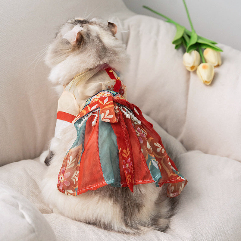 Cat Skirt Princess Style Pet Hanfu Anti Hair Loss