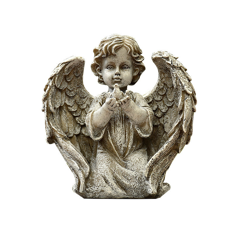 European Style Retro White Angel Garden Decoration Home Living Room