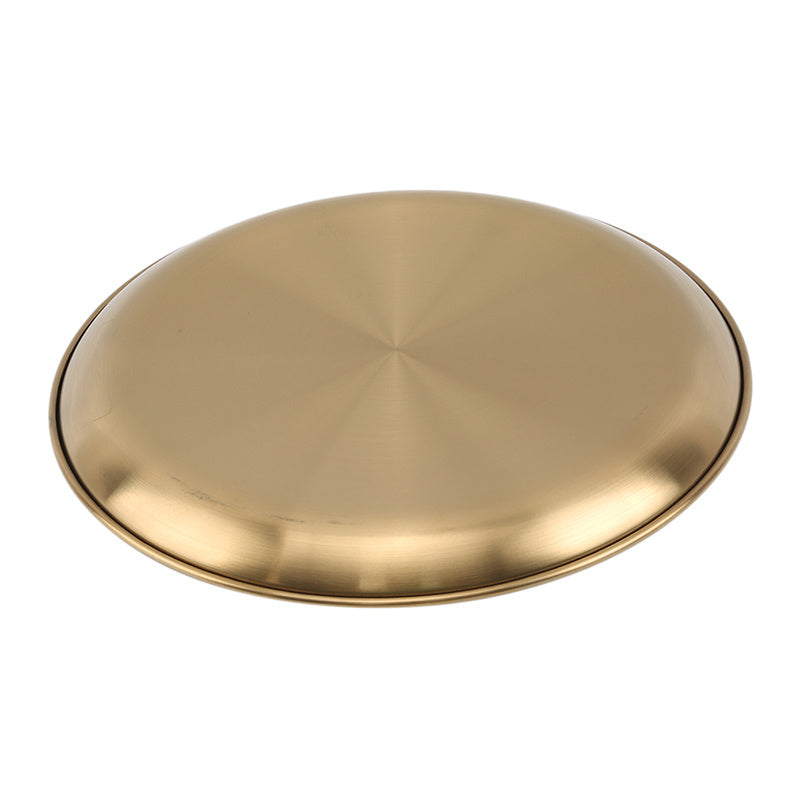 Stainless steel golden dessert plate