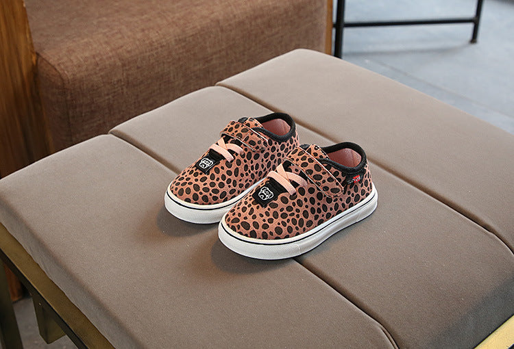 Leopard print children's sneakers