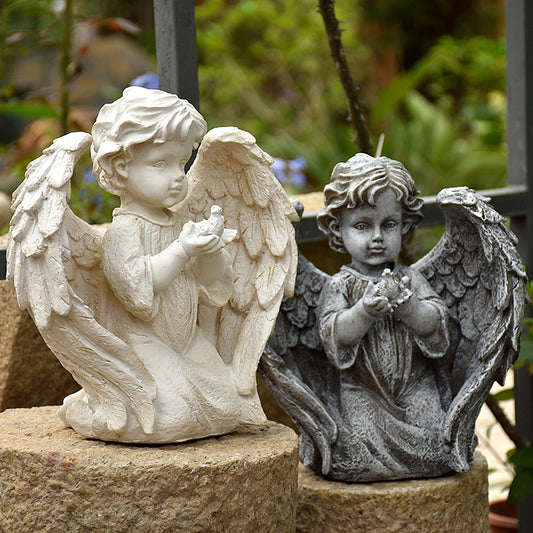 European Style Retro White Angel Garden Decoration Home Living Room