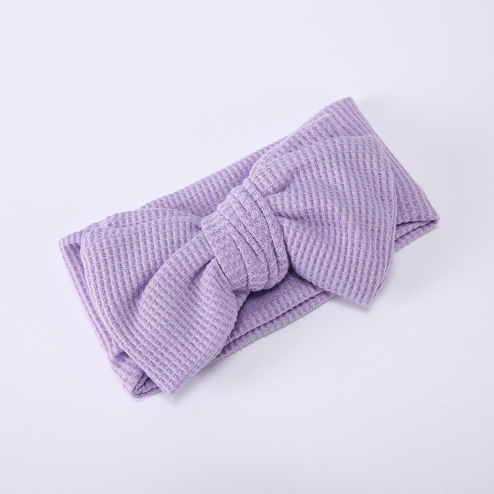 Baby Oversized Bow Children's Waffle Knit Knotted Headband Fontanelle Hair Accessories