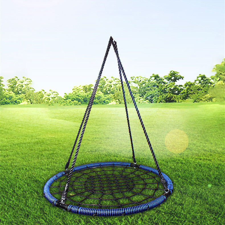 100cm Bird's Nest Rope Net Swing Outdoor All-blue And Black Hammock